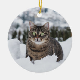 Adorno De Cerámica Mascota personalizado Navidades de fotografía Cat 