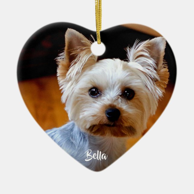 Adorno De Cerámica Mascota personalizado Nombre de foto manuscrito (Frente)