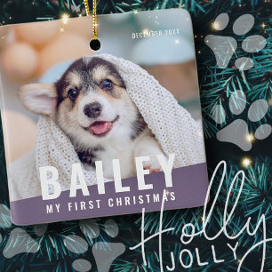 Adorno De Cerámica Mascota Primer Personalizado de Navidad Año de la