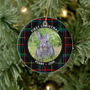 Adorno De Cerámica Mascota PRIMERA FOTOGRAFÍA DE NAVIDAD Personalizad
