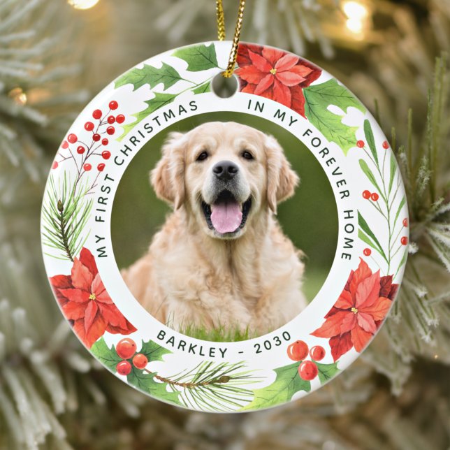 Adorno De Cerámica Mascota Primera Navidad Para Siempre Casa Wreath D (Subido por el creador)