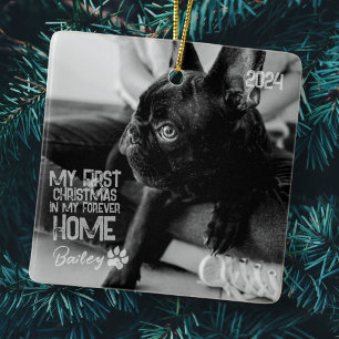 Adorno De Cerámica Mascota Primera Navidad Por Siempre Casa Moderno G