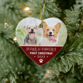 Adorno De Cerámica Mascota Primera Papelera de Navidad Imprimir foto 