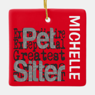 Adorno De Cerámica Mascota Sitter Extraordinaire PERSONALIZADO