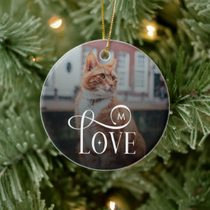 Adorno De Cerámica Mascotas de gato personalizadas con foto de amor m