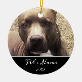 Adorno De Cerámica Mascotas de Pitbull Dog Personalizado Navidades de