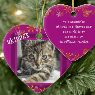 Adorno De Cerámica Mascotas Keepsake Photo Heart Navidades