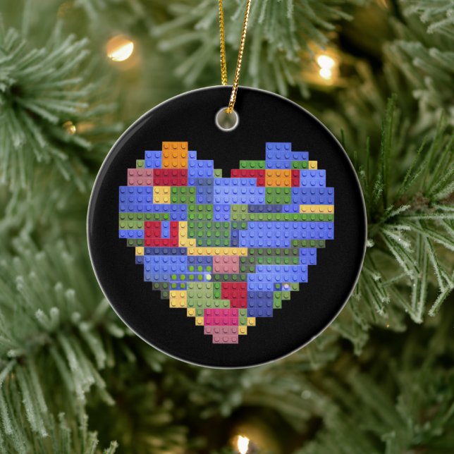 Adorno De Cerámica Master Builder Block Ladrillo Building Heart Valen (Árbol)