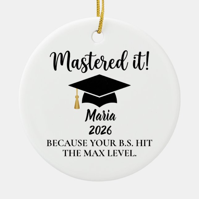 Adorno De Cerámica Masters Graduation Ornament, College Graduation  (Frente)