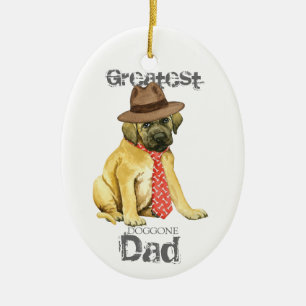 Adorno De Cerámica Mastiff Dad Ornament