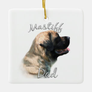 Adorno De Cerámica Mastiff (esponjoso) Papá 2