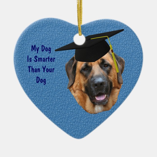 Adorno De Cerámica Mastiff Smarter Funny Dog Ornament (Frente)