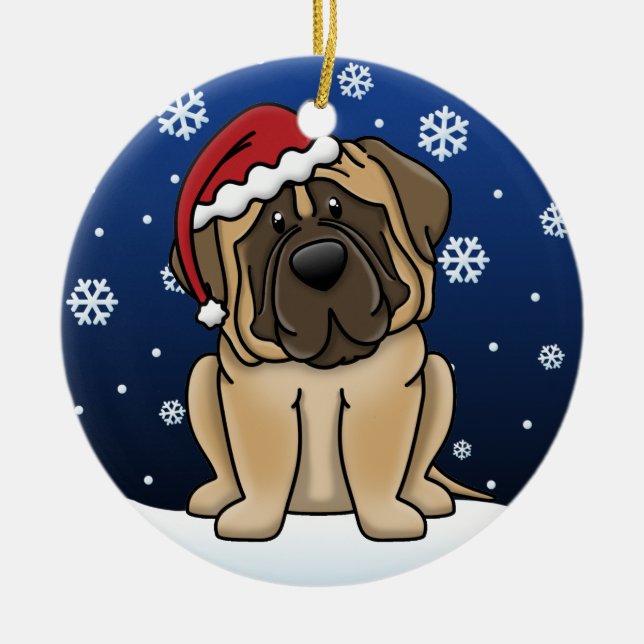 Adorno De Cerámica Mastín del dibujo animado de Kawaii (Frente)