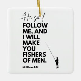 Adorno De Cerámica Mateo 4:19 Pescadores de Hombres Versículo Bíblico