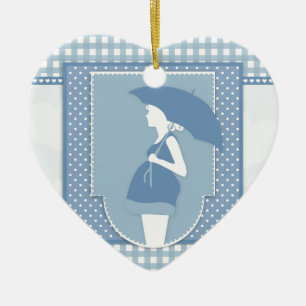 Adorno De Cerámica maternidad azul