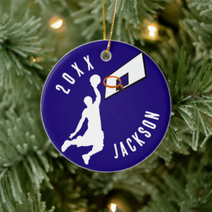 Adorno De Cerámica ¡Mates! Jugador de Baloncesto Navidad