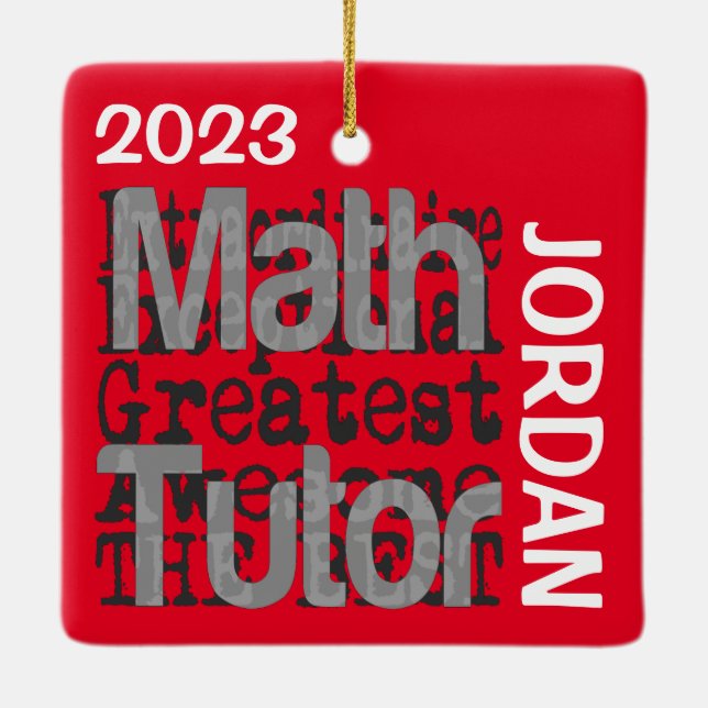 Adorno De Cerámica Math Tutor Extraordinaire PERSONALIZADO (Reverso)