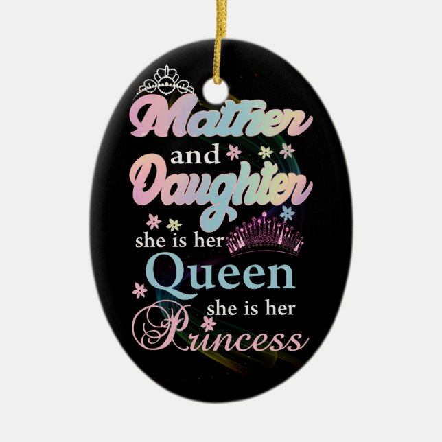 Adorno De Cerámica Mather y su hija son su reina, (Frente)