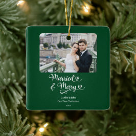 Adorno De Cerámica Matrimonio de recién casados Navidades 1ª foto Ver