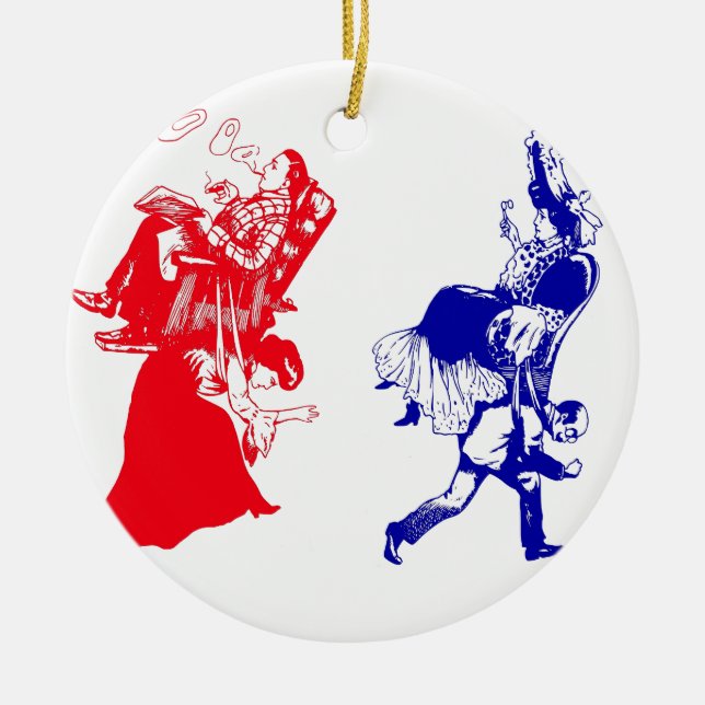 Adorno De Cerámica matrimonio victoriano divertido (Frente)