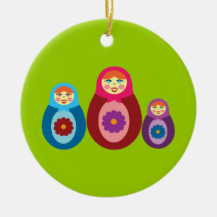 Adorno De Cerámica Matryoshka Dolls