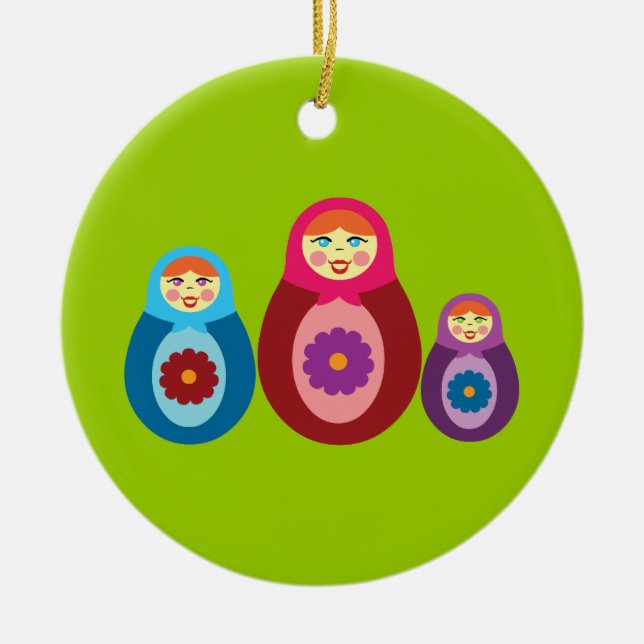 Adorno De Cerámica Matryoshka Dolls (Frente)