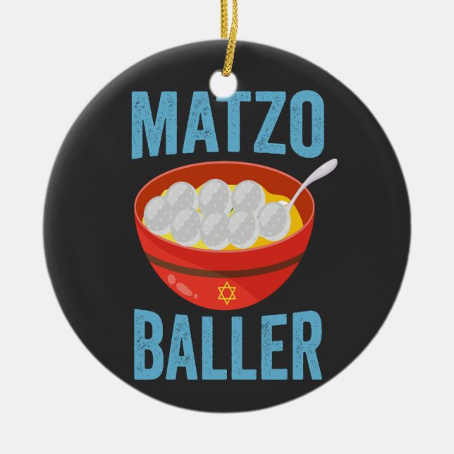 Adorno De Cerámica Matzo Baller Funny Golf Hanukkah Holiday Gift (Frente)