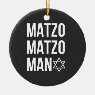 Adorno De Cerámica Matzo Matzo Man Hanukkah judío