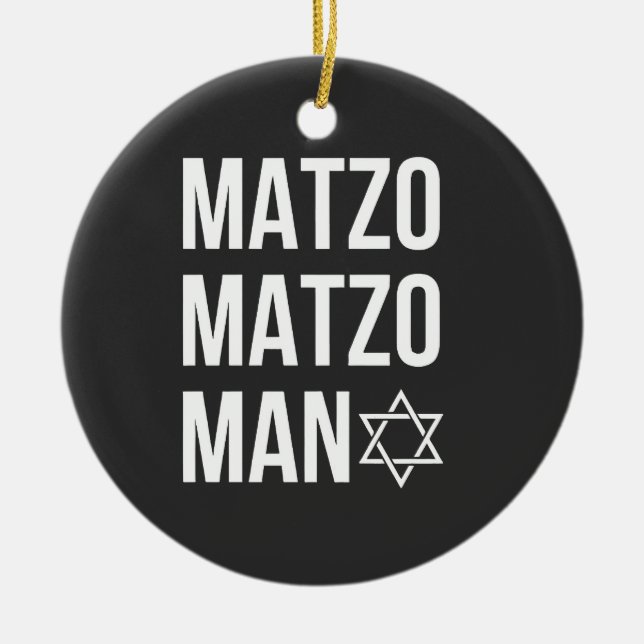 Adorno De Cerámica Matzo Matzo Man Hanukkah judío (Frente)