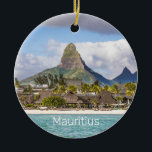 Adorno De Cerámica Mauritius Indian Ocean Flic En flac Beach Souvenir<br><div class="desc">Mauritius Indian Ocean with Flic En flac beach and palm trees vacation souvenir for Riviere Noire and Tamarin travelers. Indian Ocean Mauritius island panorama vacation design for island lovers. Mauritius panorama design for Indian Ocean vacationers with beach and palm trees. Souvenir for Tamarin and Riviere Noire travelers in Mauritius island...</div>