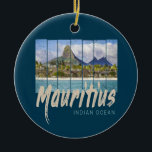 Adorno De Cerámica Mauritius Indian Ocean vintage beach souvenir<br><div class="desc">Mauritius Indian Ocean with beach and palm trees vacation souvenir for travelers. Vintage Indian Ocean Mauritius vacation design for island lovers.
You can easily customize and personlize the design by enter the name you want.</div>