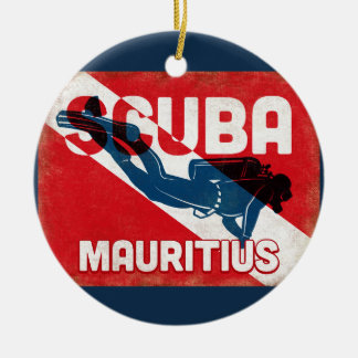 Adorno De Cerámica Mauritius Scuba Diver - Blue Retro