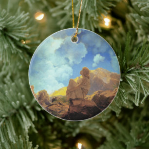Adorno De Cerámica Maxfield Parrish Mañana 1922 Nube Azul Arte Fino
