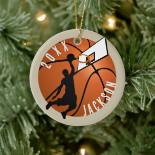 Adorno De Cerámica ¡Máximo Golpe! Jugador de Baloncesto Navidad