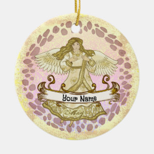 Adorno De Cerámica May Birthday Angel cumpleaños personalizado orname