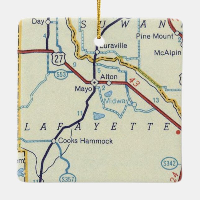 Adorno De Cerámica Mayo FL Vintage Map (Reverso)