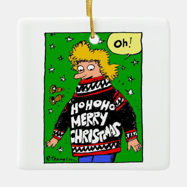 Adorno De Cerámica Mayo todos sus suéteres del navidad sean calientes (Anverso)