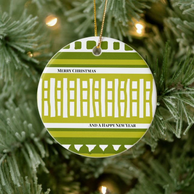 Adorno De Cerámica MAZ Striped Ribbed Knitting Pattern 081 Christmas  (Árbol)