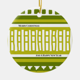 Adorno De Cerámica MAZ Striped Ribbed Knitting Pattern 081 Christmas