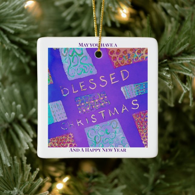 Adorno De Cerámica MAZIPOODLES Blessed Christmas  (Árbol)