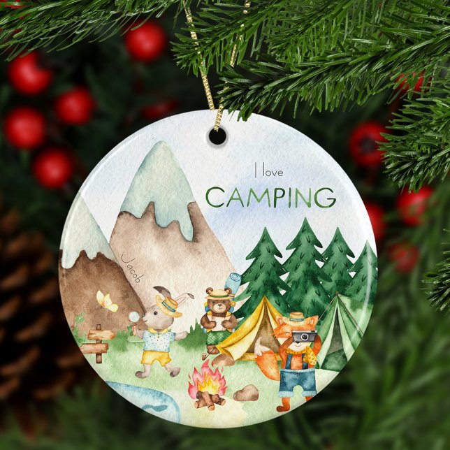 Adorno De Cerámica Me encanta acampar a los Navidades de animales de  (Subido por el creador)