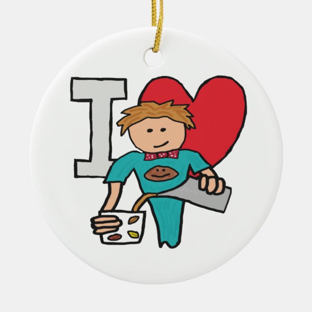 Adorno De Cerámica Me encanta el café (Frente)