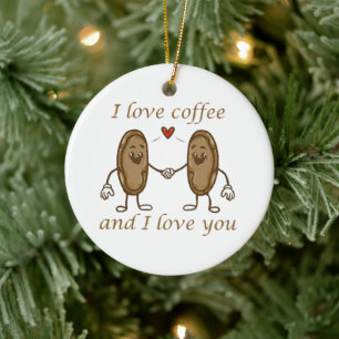 Adorno De Cerámica Me encanta el café y te amo