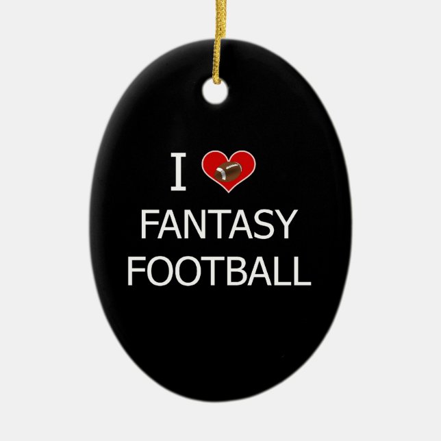 Adorno De Cerámica Me encanta el fútbol fantasía (Frente)