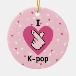 Adorno De Cerámica Me encanta el K-pop Pinger rosa corazón negroRosa