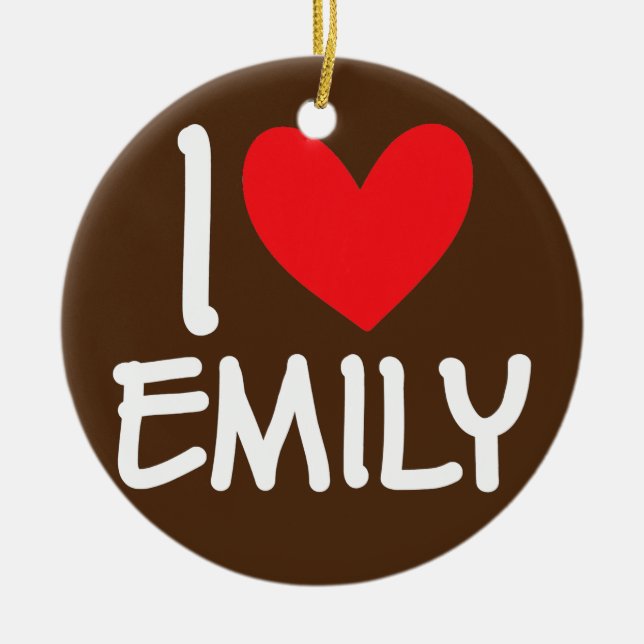 Adorno De Cerámica Me encanta Emily Nombre Chica Personalizada Mujer  (Frente)