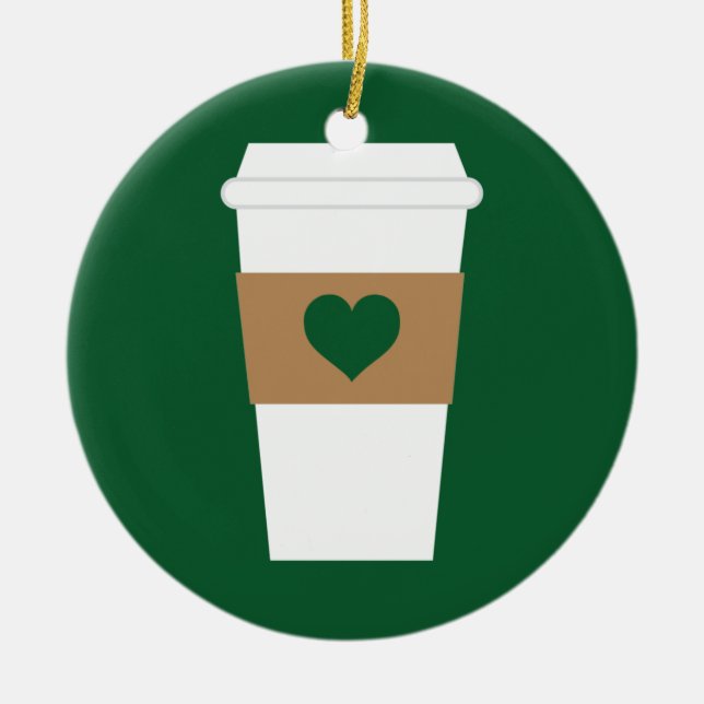 Adorno De Cerámica Me encanta la Copa de Café Desechable (Frente)