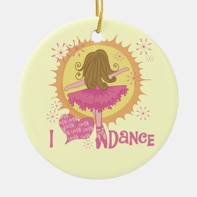 Adorno De Cerámica Me encanta la danza (Frente)