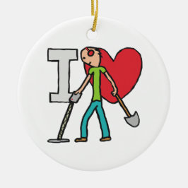 Adorno De Cerámica Me encanta la detección Metalizado