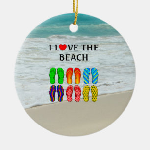 Adorno De Cerámica Me encanta la playa, diseño de chanclas